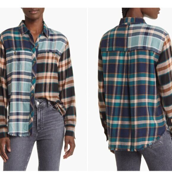 Rails Brando Mixed Plaid Button-Up Shirt in Heathrow - Picture 1 of 6